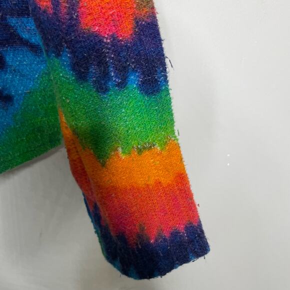 Hippie Sweatshirt Tie Dye Bright Rainbow Swirl Hoodie Long Sleeve Multicolor - Picture 7 of 14